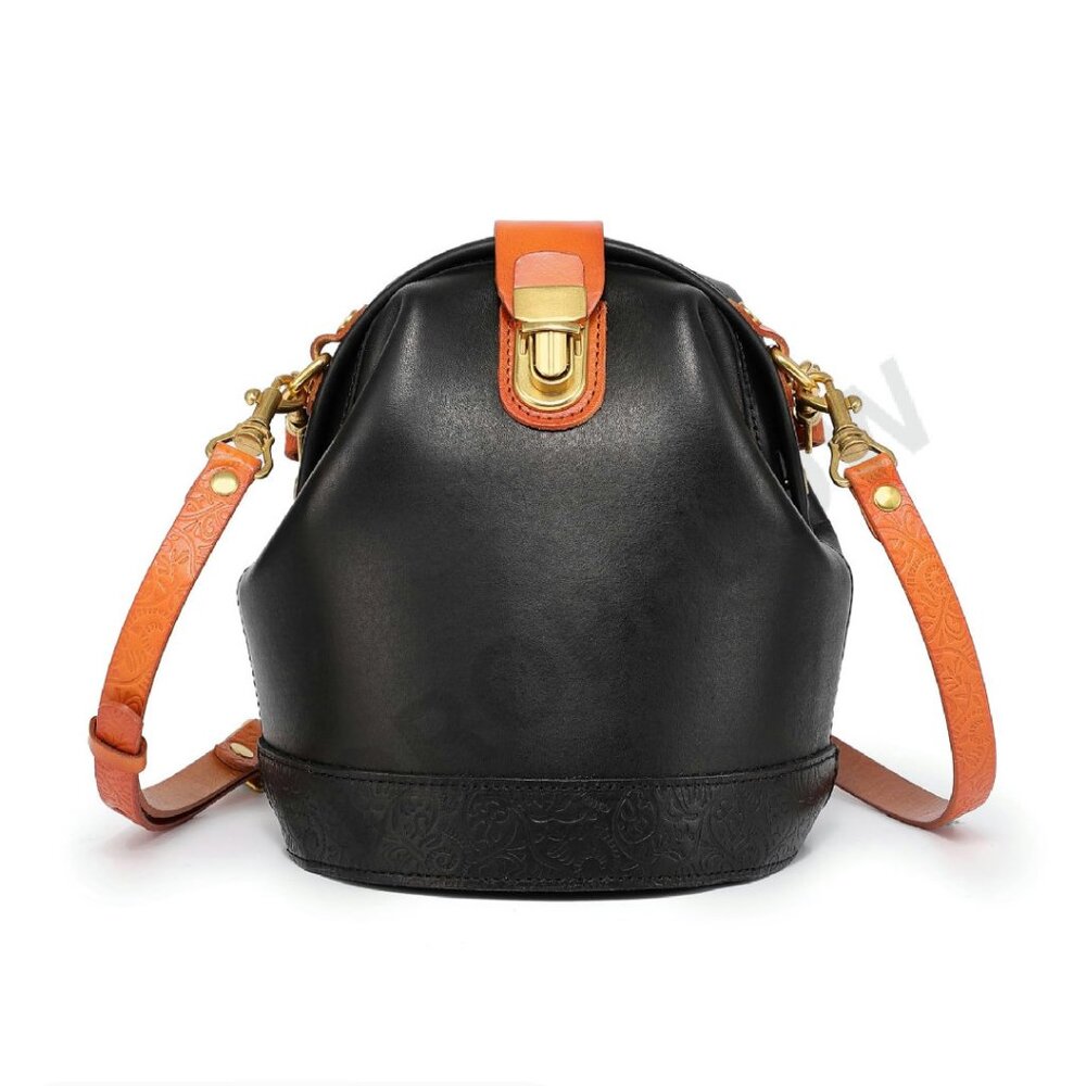 Chic Black and Orange Crossbody Bag